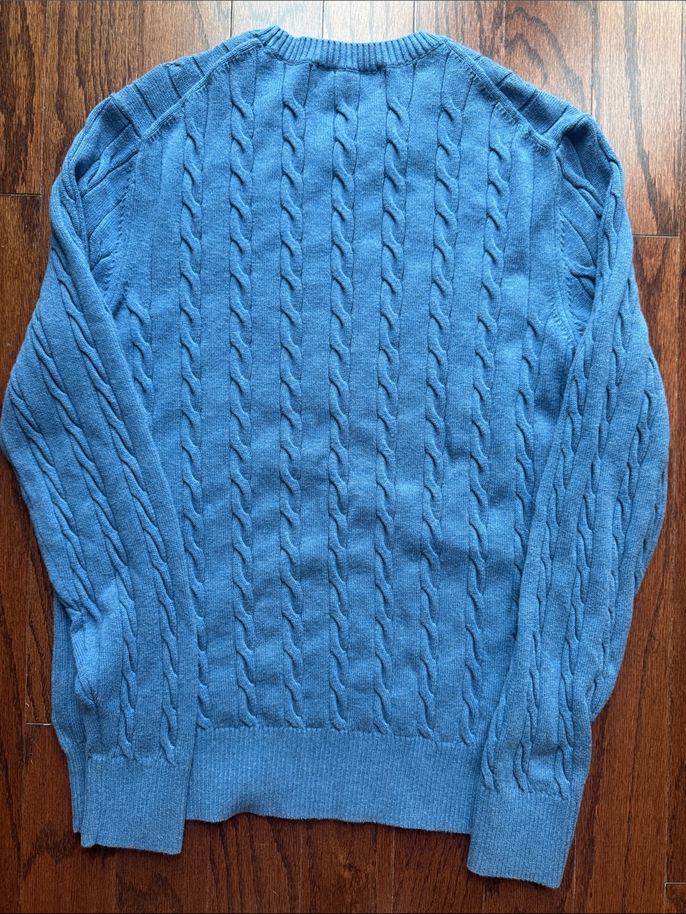 BROOKS BROTHERS Men’s Supima Cotton Blue Cable Knit Sweater Sz Medium - Picture 6 of 7